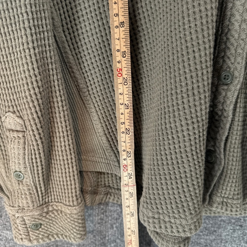 Aerie Shirt Women Medium Green Waffle Knit Oversized Shacket Button Down - Picture 4 of 7